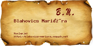 Blahovics Marióra névjegykártya